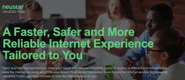 listing page of one of best DNS servers NeuStar UltraDNS Public